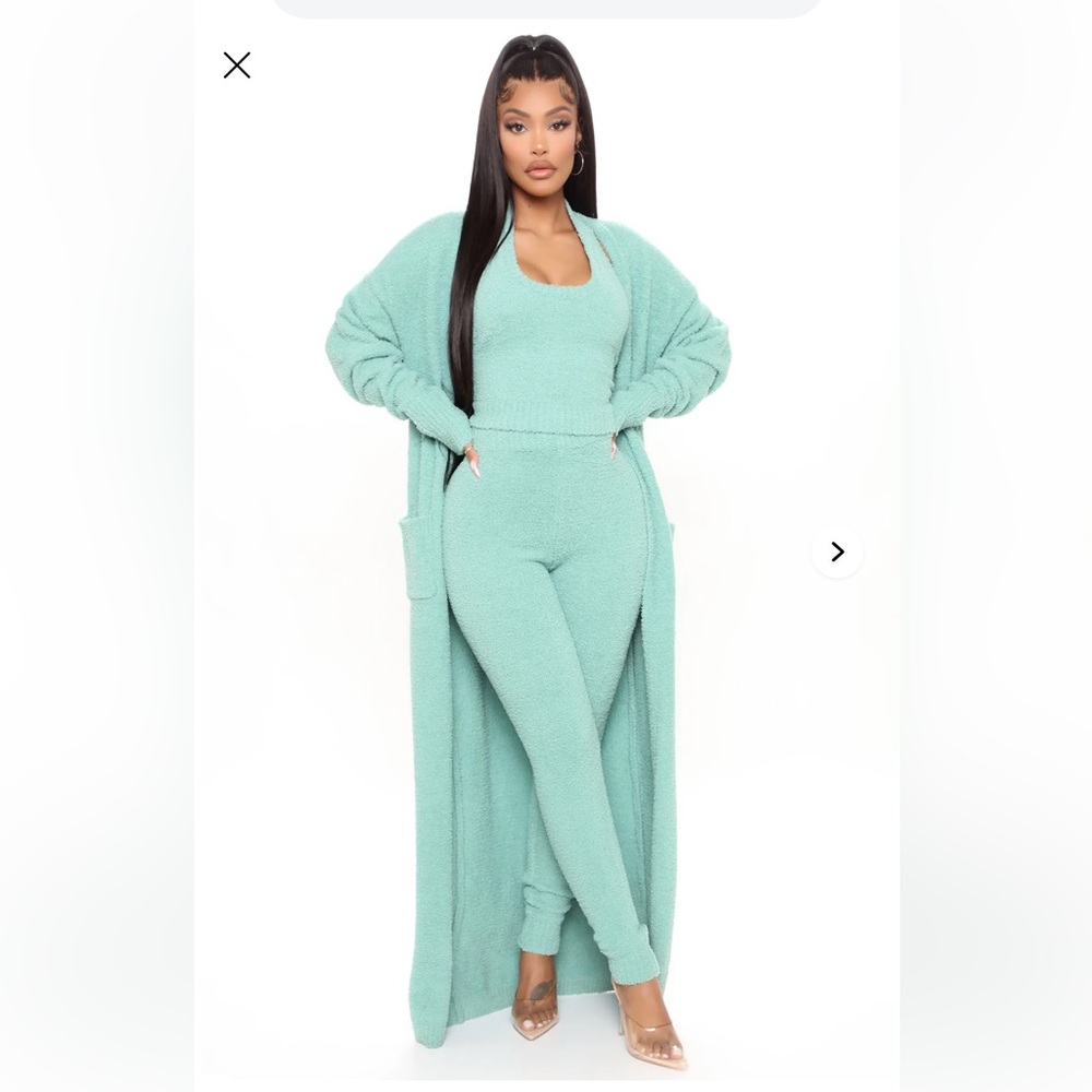 Keep Me Cozy Fuzzy 3 Piece Legging Set - Sage